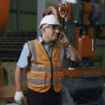 engineer wearing safety uniform and hard hat